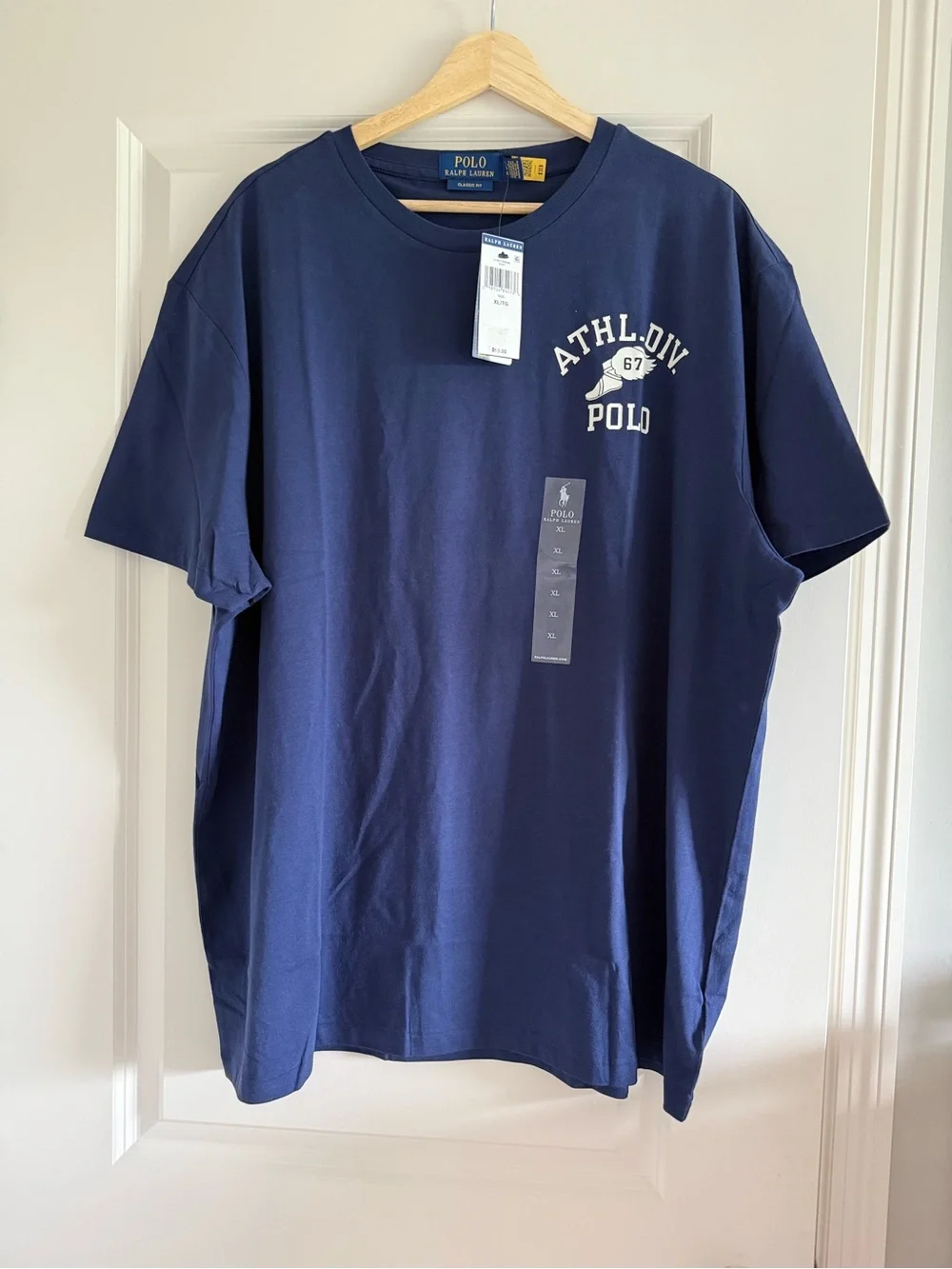 Polo Ralph Lauren Men’s Size XL T-Shirt Navy Blue Athl Div 67 Winged Foot NWT
